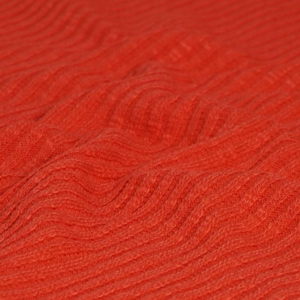 Vintage Strickstoff Längsrippe rotorange
